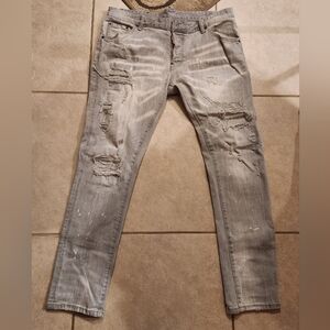 Mens light grey D Squared slim fit jeans sz 54/38